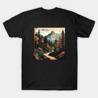 Haking Trail, Forest Minimal Design, Adventure T-Shirt